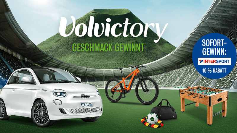 Volvic Gewinnspiel 2026 – Gewinne Fiat 500, E-Bikes & Sofortrabatte