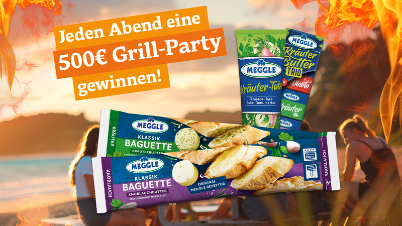 MEGGLE Grill Gewinnspiel – Gewinne Einkaufsgutscheine im Wert von 500 €