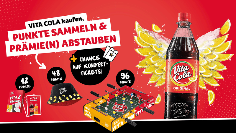 VITA COLA: Punkte Sammeln, Prämien abstauben & Konzerttickets gewinnen!