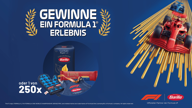 Barilla Gewinnspiel – Formula 1 Erlebnisreise oder Fanpakete gewinnen