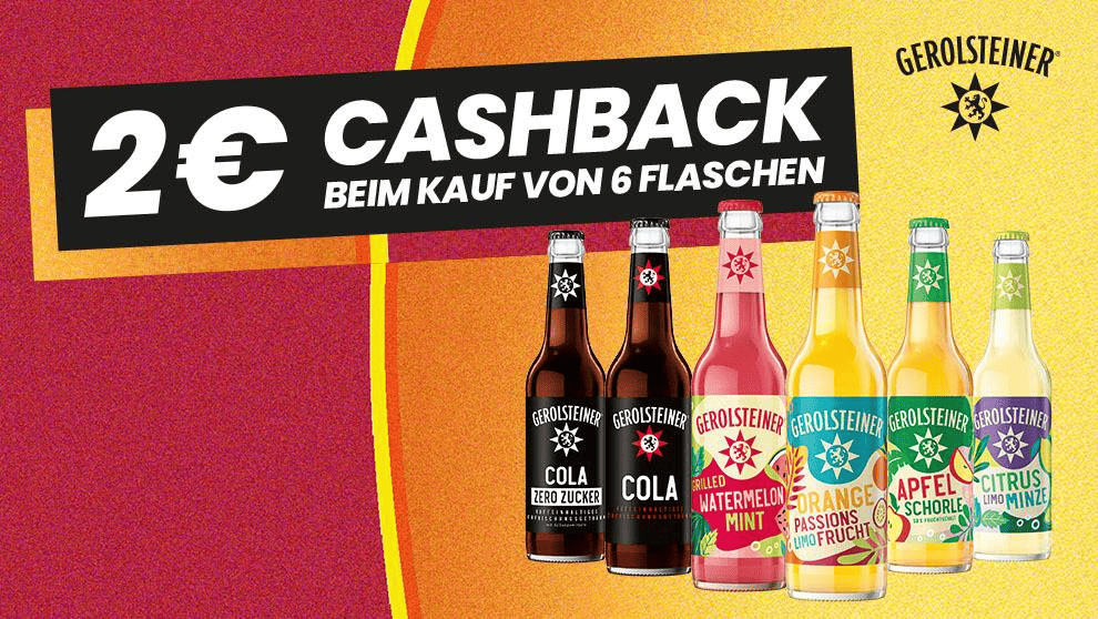 6x Gerolsteiner Erfrischungen kaufen & 2 Euro zurückholen