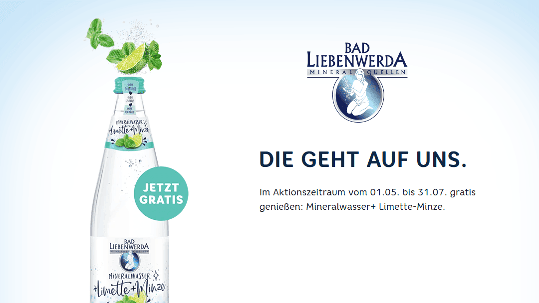 Bad Liebenwerda Mineralwasser Limette-Minze jetzt gratis testen