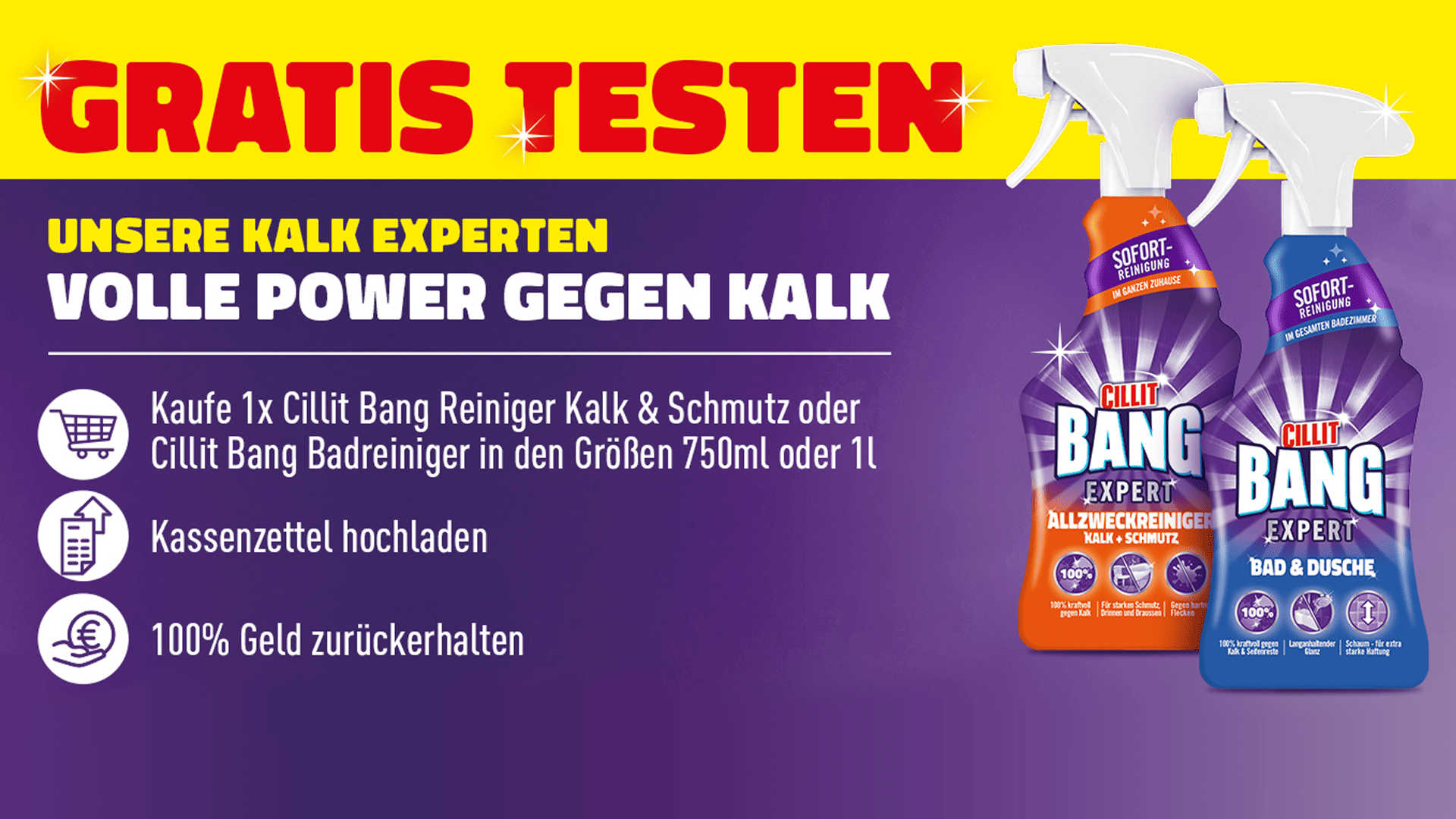 Cillit Bang gratis testen und den Kaufpreis zurückbekommen