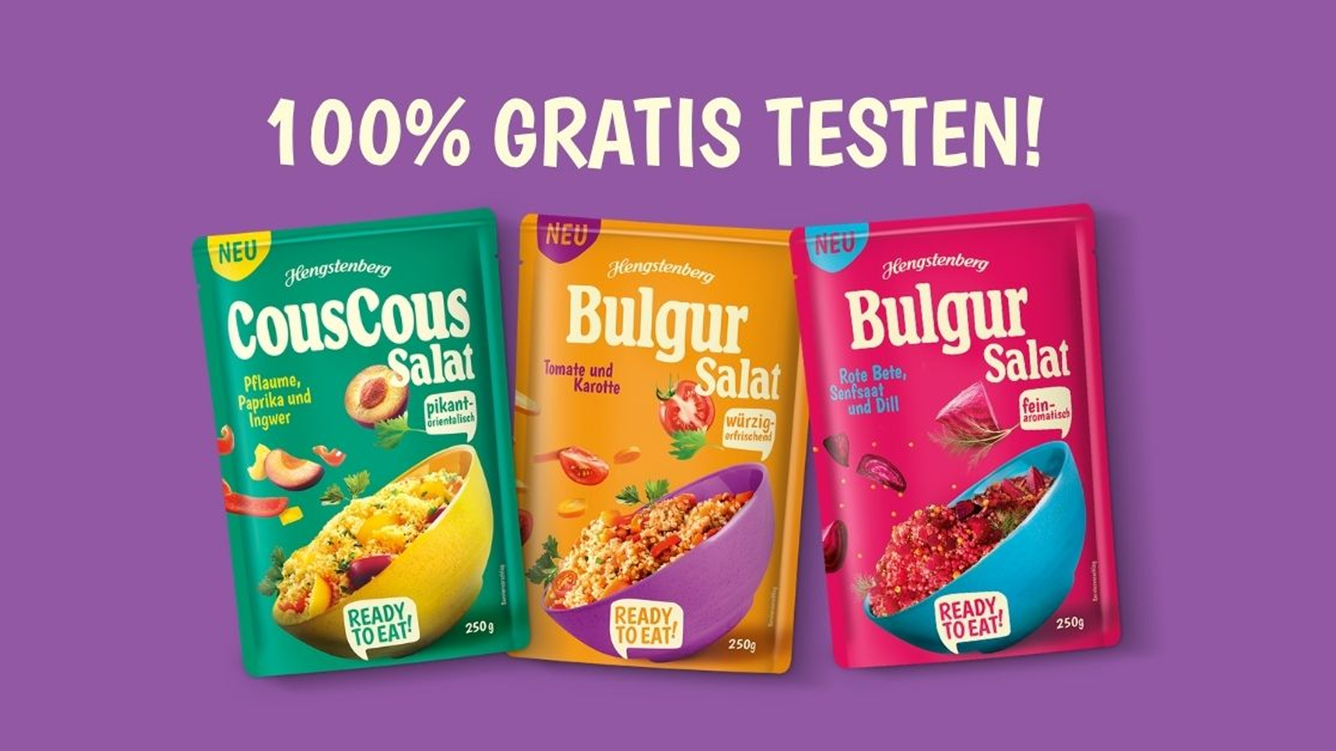 Hengstenberg CousCousSalat & BulgurSalat Gratis Testen
