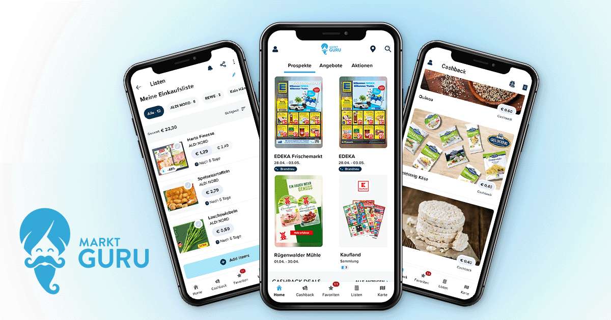 Marktguru Cashback-App, Einkaufshelfer, Angebote und mehr